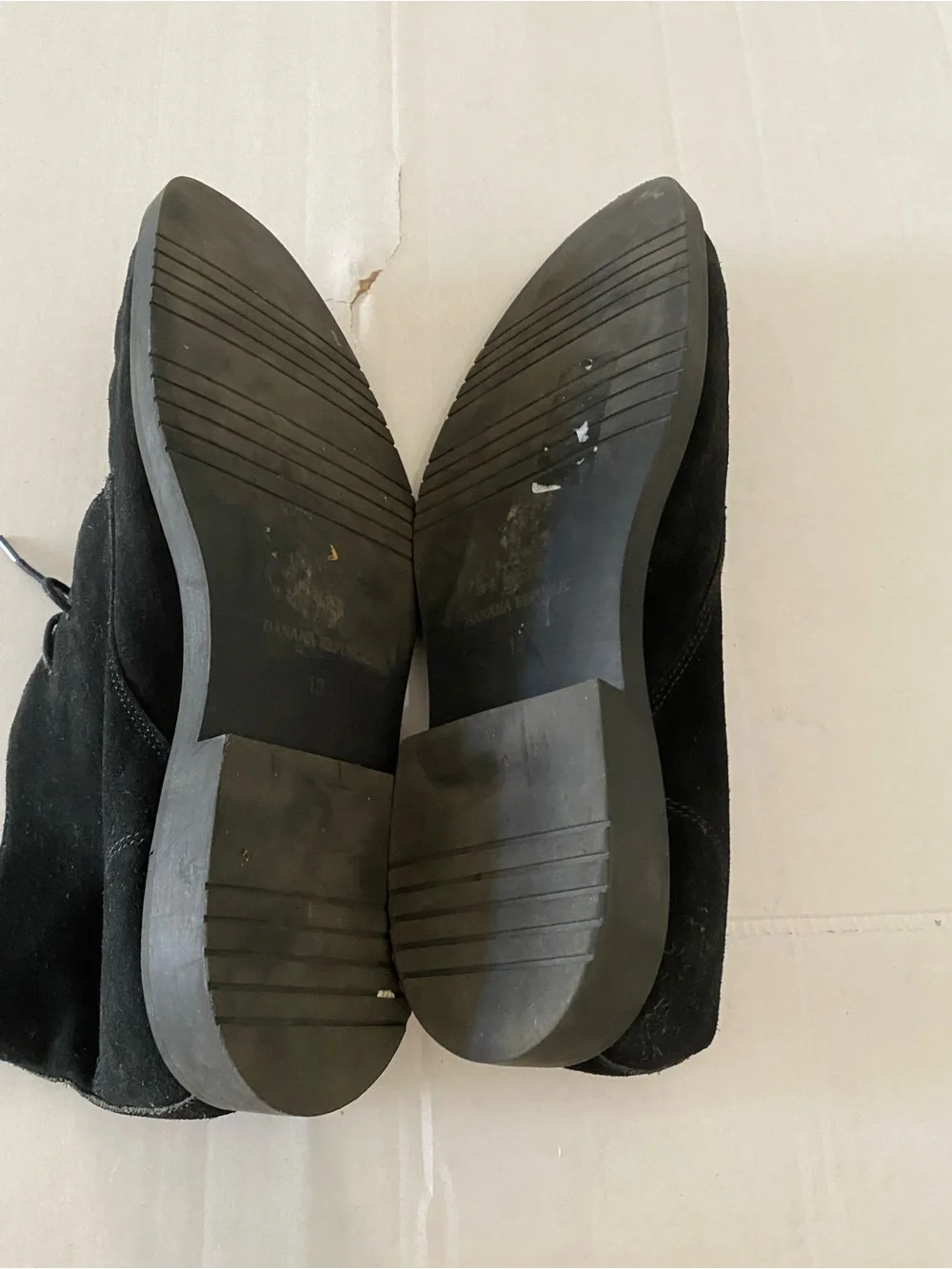 Banana Republic Men's Black Suede Chukka Boots - Classic Lace-Up Size 12